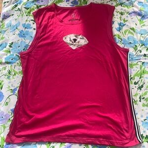 ACTUAL FLAWLESS DIAMOND PRINT! Size L in women’s, hot pink, women’s tank top.